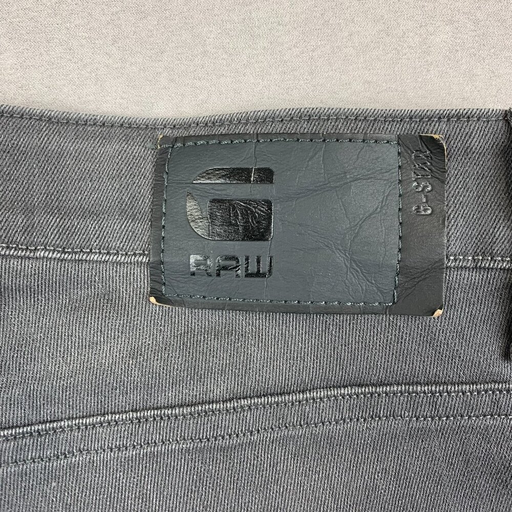 G Star Raw Mens Pants 33 Gray Jeans Revend Super Slim Distressed Faded 33x36 - Picture 13 of 13